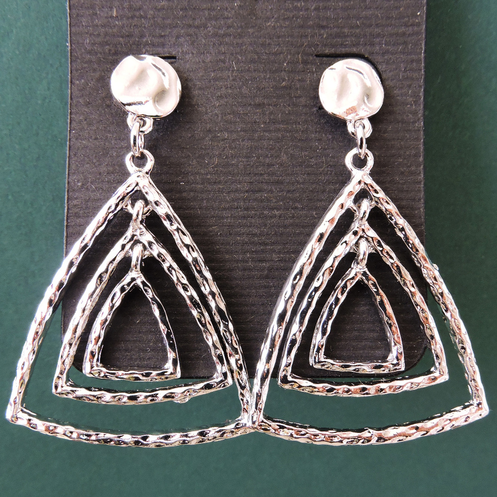 Triple Triangle Drop Earrings